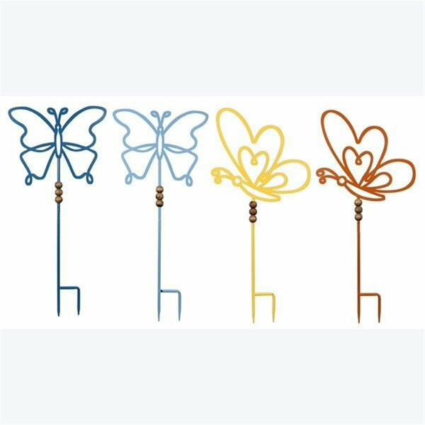 Patio Trasero Metal Twist Wire Garden Flowers Stake, 4 Assorted Color PA4267826